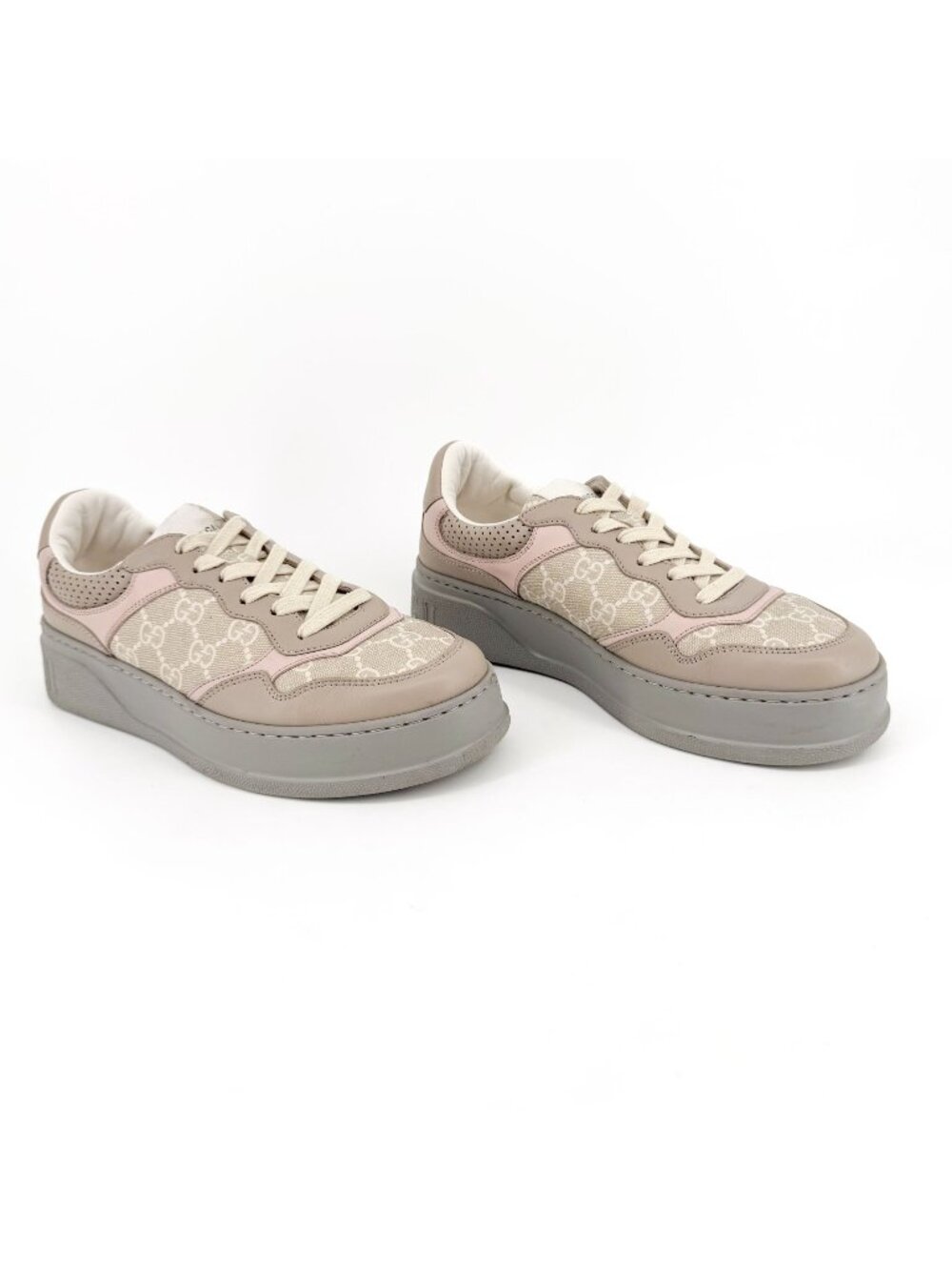 Gucci Beige GG Monogram Canvas Dali Platform Sneakers Size 39 US 9 Women